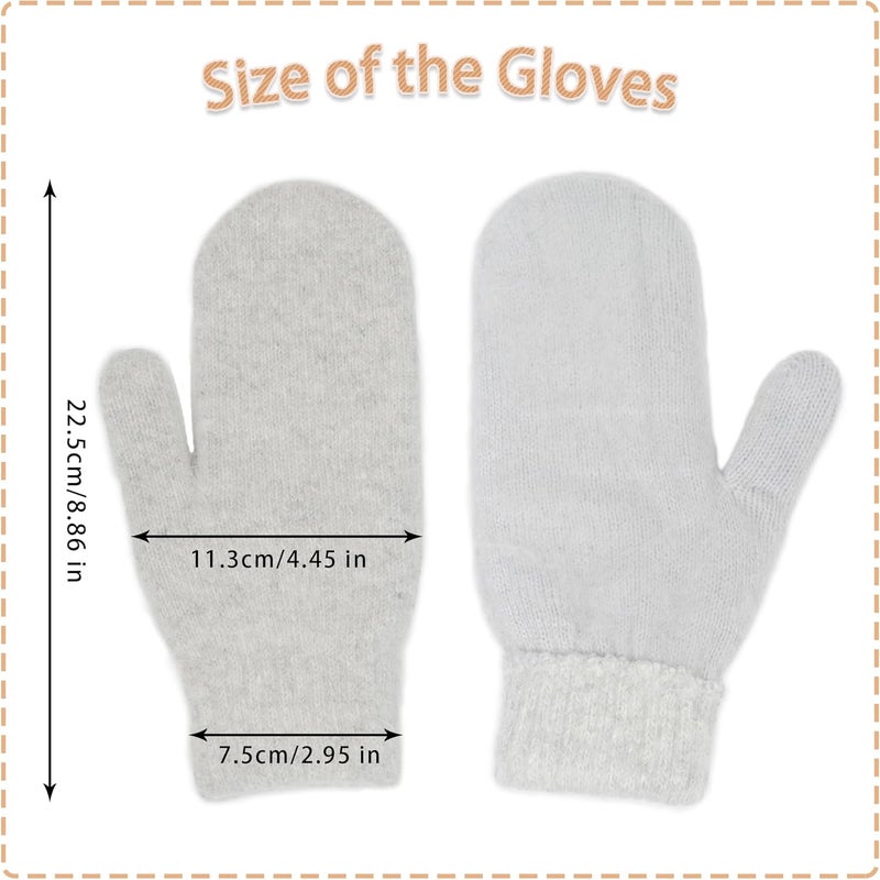 FGSS Winter Warm Mittens for Women Men - Soft Faux Rabbit Fur Mittens Elastic Cuff Stretchy Knit Gloves Cold Weather - Image 3